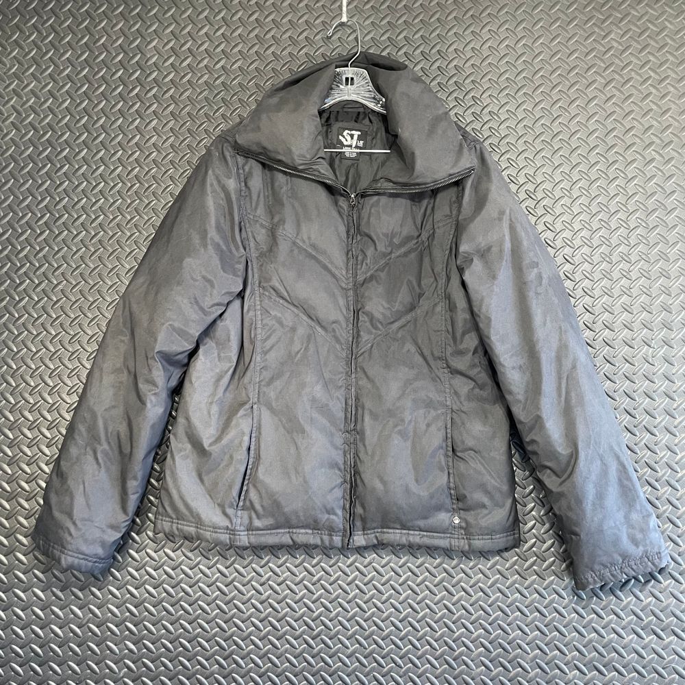 A.N.A New Approach Black Puffer Winter Zip Up‎ Jacket Women's Casual Size L Tall
